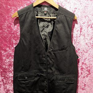 Rock & Republic Cotton Canvas Black Men's Vest 2xl